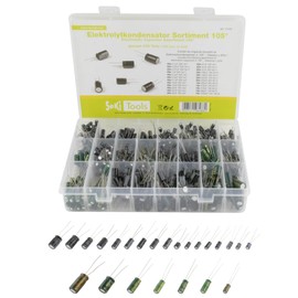 SeKi Electrolytic Capacitor Assortment 105° 630 Pieces - 24 Values from 0.1uF-1000uF - 10V, 16V, 25V and 50V; Elko Capacitor Aluminium Capacitor