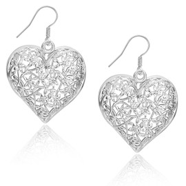 GLLBTPT Heart Dangle Drop Earrings Silver Plated Earrings for Women Teen Girls