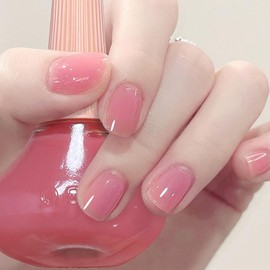 Esmalte de uñas rosa transparente, esmalte de uñas rosa transparente de secado rápido, esmalte de uñas rosa translúcido de larga duración, esmalte de uñas rosa transparente con tinte rosa, e