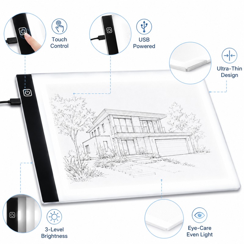 Portable LED Tracing Light Pad for Drawing – USB-Powered Copy
