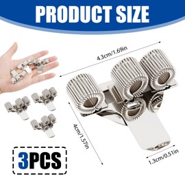Pack of 3 Pen Holder with 3 Holes, Adjustable Stainless Steel Pen Holder, Pen Holder Clips for Tunic and Bag, Ideal for Home Office Doctors Nurses Nurse Accessories, Pen Holder with Clips