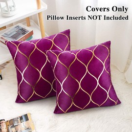 Hanrunsi Velvet Cushion Covers 45x45 cm Decorative Cushions for Sofa Square Purple Throw Pillow Cover Pillowcase for Living Room Bedroom Cars