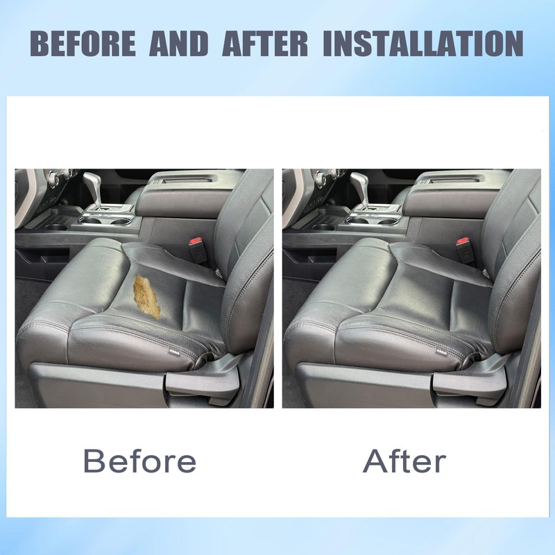 FZJDSD Black Driver & Passenger Side Bottom Microfiber Leather Replacement