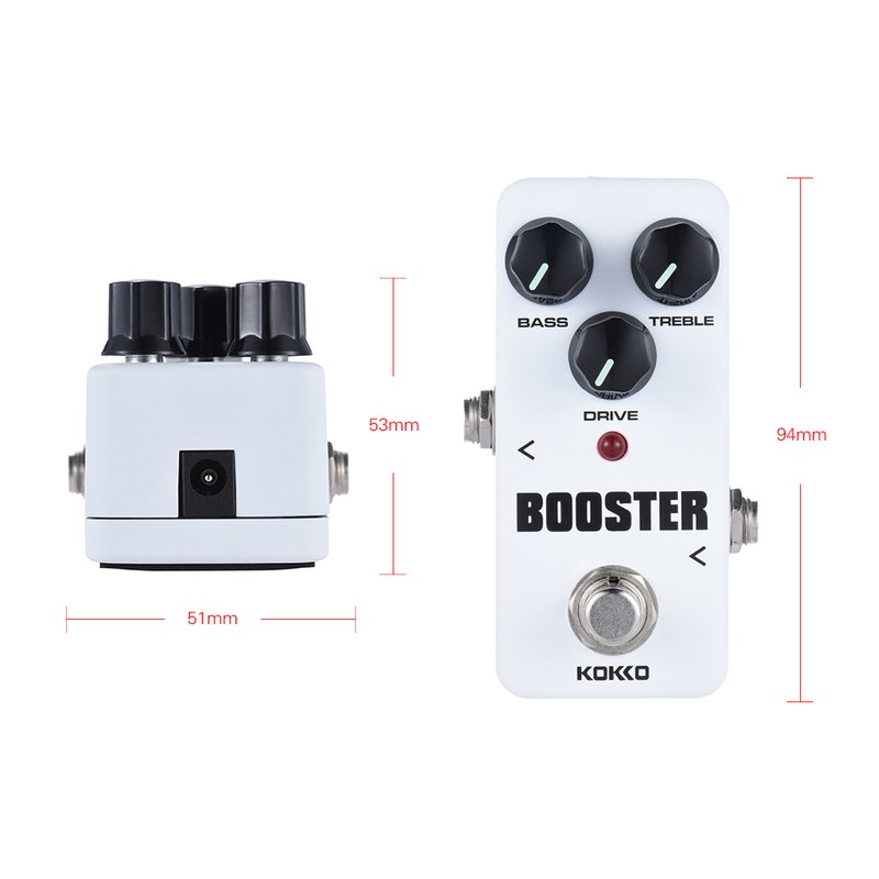 KOKKO FBS2 Mini Booster Pedal Portable 2-Band EQ Guitar Effect