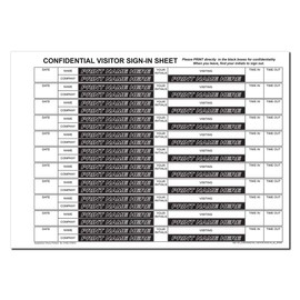 Cherry NCR Confidential Visitor Sign in NCR Duplicate Refill Pack A4 50 Sets for Binder Carbonless