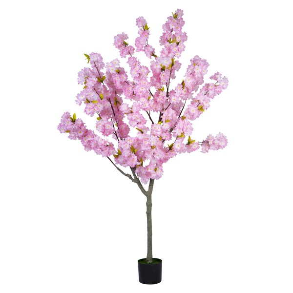 Artificial Cherry Blossom Tree, 6ft Pink Sakura Tree, Bendable Branches