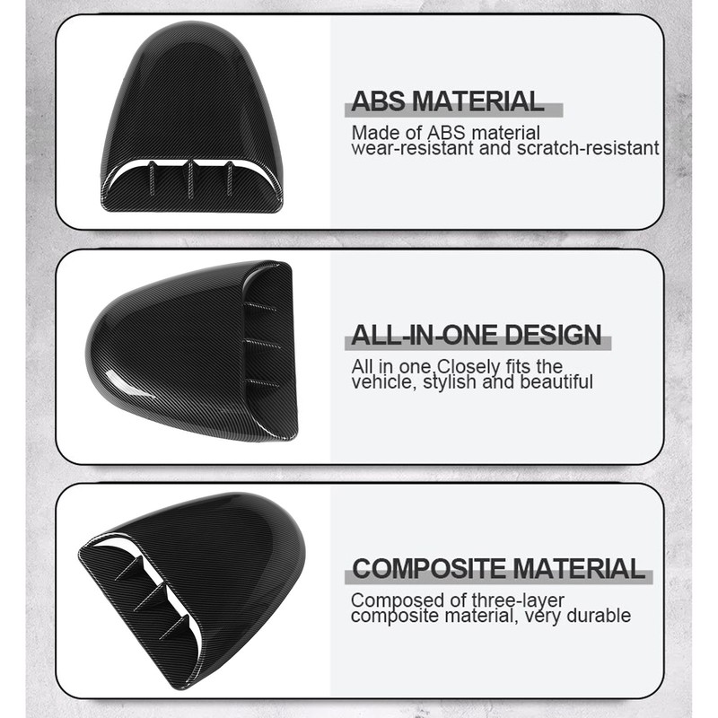 Engine Hood Vent Trim 35.5 X 32cm Carbon Fiber Style
