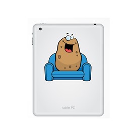 2 x 10cm/100mm Couch Potato Vinyl Stickers Travel Luggage #10688