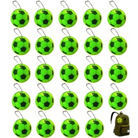 ARROMI 24PCS Football Keyrings for Boys, Kids Keyrings for School Bags, Reflective Pendant for Kids Boy Backpack, Party Favors, Decorations, Soccer Party Bag Filler