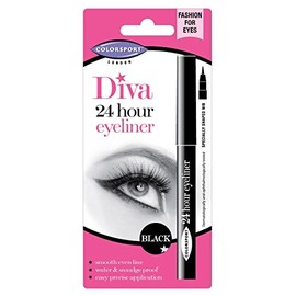 COLORSPORT DIVA 24 HOUR EYELINER, Eyeliner, Eyeliner Pen, Semi Permanent Eye Makeup, Waterproof Eyeliner Pen, Black