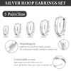 Linxins Silver Hoop Earrings 5 Pairs Of Hoops Earrings In