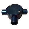 Black 20mm PVC Conduit Box 3 Way Terminal Box with