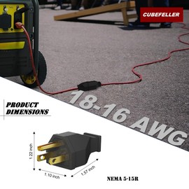 CUBEFELLER® Extension Cord Ends Male Kit, Replacement Plug, 15Amp, 125Volt, NEMA 5-15P, 2Pole 3Wire Grounding,Comes with Screwdriver, ER2106M (6pcs)