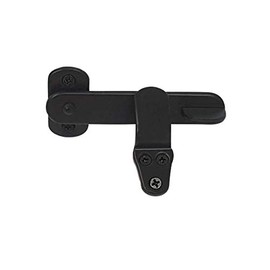 QCAA Solid Cast Brass Flip Latch Lock for Sliding Cabinet Shed Door, Solid Cast Brass, 4", Matte Black, 1 Pack