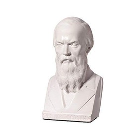 Russian Writer Fyodor Dostoevsky / Dostoyevsky Marble Bust Statue Sculpture 14 cm white