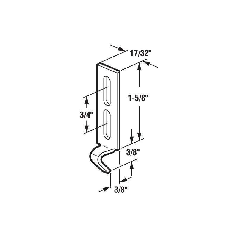 Prime-Line E 2054 Stamped Steel, Sliding Patio Door Keeper (2