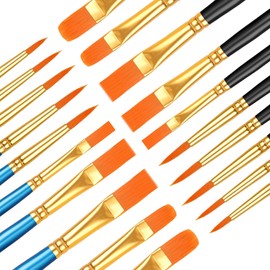 20 Pcs Paint Brush Set, Paint Brushes for Acrylic Painting, Watercolor Brushes, Acrylic Paint Brushes for Acrylic Oil Watercolor, DIY Painting
