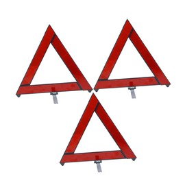 ULTECHNOVO 3pcs Reflective Emergency Triangles Portable Warning Signs for Roadside Safety Lightweight Design for Quick Use for Vehicles Trailers and Road Construction
