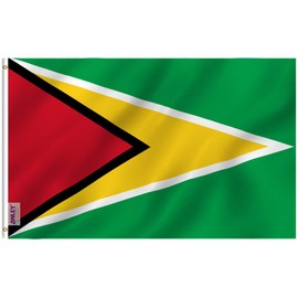 ANLEY Fly Breeze 3x5 Foot Guyana Flag The Golden Arrowhead - Vivid Color and Fade Proof - Canvas Header and Double Stitched - Guyanese Flags Polyester with Brass Grommets 3 X 5 Ft