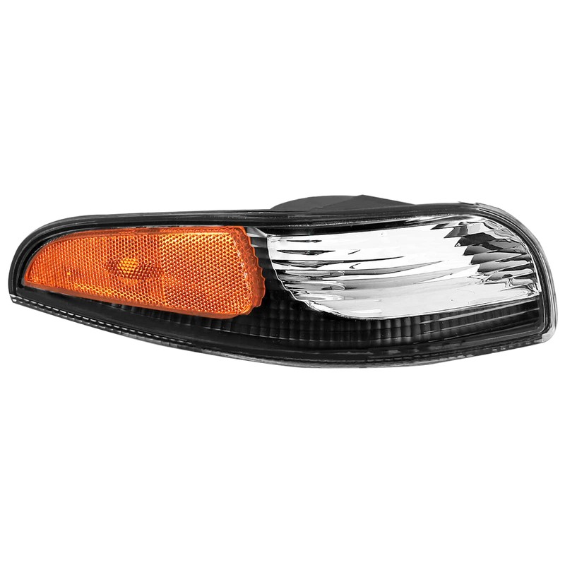 AmeriLite Black Replacement Bumper Parking Turn Signal Lights Set For