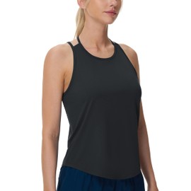 THE GYM PEOPLE Womens Racerback Workout Tank Tops Lightweight Stretchy Sleeveless Running Athletic Yoga Tee Shirts Black