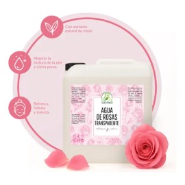 Agua De Rosas Tónico Facial Transparente (5 Litros)