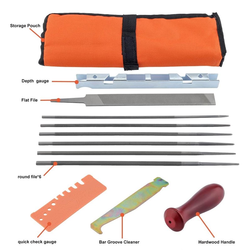 Hipa 12 Pack Chainsaw File, Chainsaw Sharpener Kit, 5/32", 3/16",