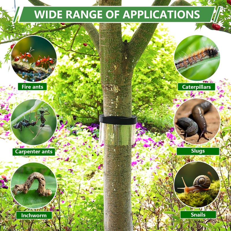 YIBOBO Tree Ant Guard Barrier, Adjustable Sponge and Plastic Shielding