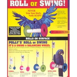 Pollys Pet Products Roll or Swing for Birds Size Large 1.5 x 8in Assorted Colors