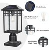 Diyel Solar Outdoor Post Light Fixture, Modern Exterior Pillar Lantern