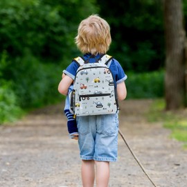 Mnsruu Kids Toddler Backpack Cute Construction Vehicles Car Preschool Kindergarten Bookbag Nursery Travel Bag for Boys Daycare