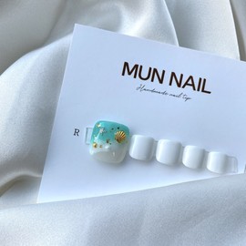 MunNail Let’s go to the beach pedi tip - No. 8 / MunNail 해변으로가요 패디팁 - 8호