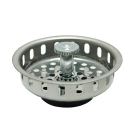 Replacement Basket Strainer for Kitchen Sink Strainers, Stainless Steel, Rubber Flat Bottom - By Plumb USA