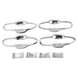 HOPESPANNER Car Door Handle Cup Protector for Toyota Camry 2018-2024 Chrome Silver Tone ABS 8 Pcs