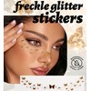 Gold Glitter Freckles Face Tattoo, Glow Up Makeup Patches, Face