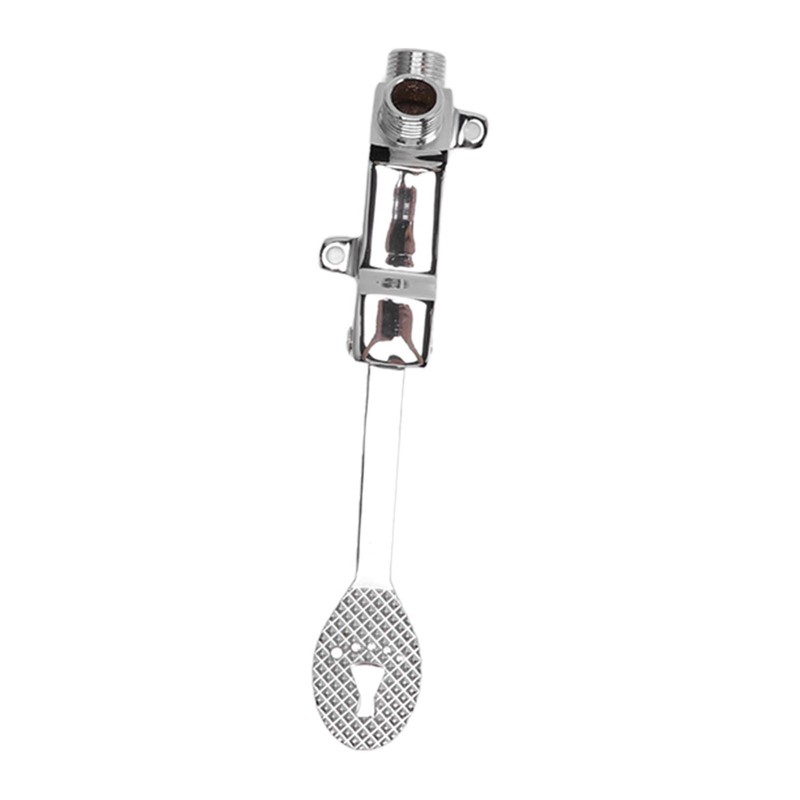 Faucet Foot Pedal Valve Silver Stainless Steel Water Saving Floor
