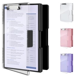 HONGHCL Portapapeles con Almacenamiento Grand - Portapapeles con Doble Compartimentos, Tabla Portapapeles con Paneles Transparentes, Tabla Escribir (N