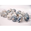 PUSHPACRAFTS Hand Painted Ceramic Cupboard Drawer Knobs 20 Pieces Grey