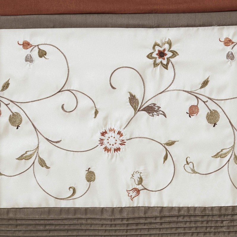 Madison Park Serene Embroidered Light Filtering Treatment Curtain Rod Pocket/Back