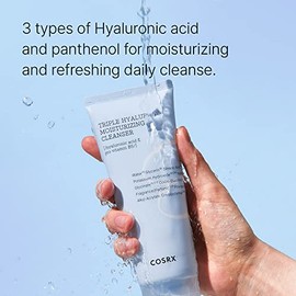 Cosrx Hydrium Triple Hyaluronic Moisturizing Cleanser 5.07 Fl.oz / 150Ml | Daily Cleanser for Dry Skin with Hyaluronic Acid & Vitamin B | Animal Testi