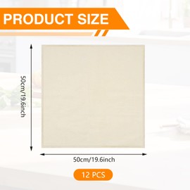 Xdealcozyxc 12 Pcs Cheese Cloths for Straining, 50 X 50 Cm Reusable Pure Cotton Muslin Cloths for Cooking