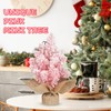 15.7 Inch Mini Pink Snow Christmas Tree Pink Artificial Christmas