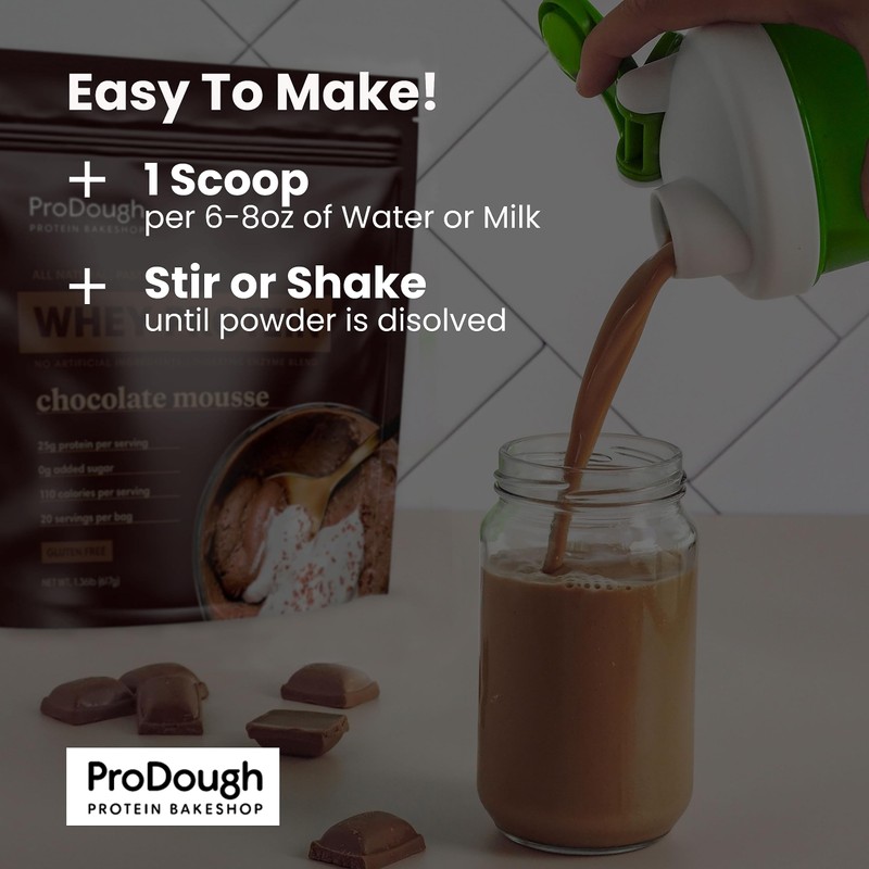 ProDough Gourmet Whey Isolate Hydrolized Protein Powder for Shake Mix-