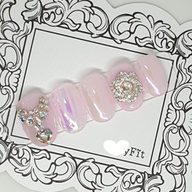 Necklace art handmade nail tips - Short stiletto / 목걸이아트 수제네일팁 - 숏스틸레토