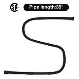 Stanbroil 1/2" OD x 3/8" ID 48" Non-Whistle Flexible Flex Gas Line Connector Kit for LP or NG Propane Fire Pit Hose and Fireplace