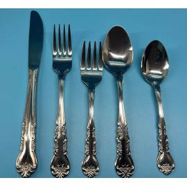 Rogers Co DREAM ROSE Flatware ROSE BUD Stainless Korea Set 5pc place setting