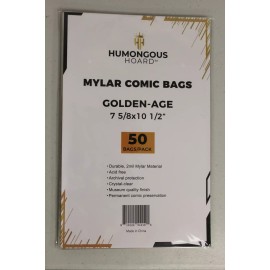 (50) Humongous Hoard Mylar Golden Comic Book Bags Pack