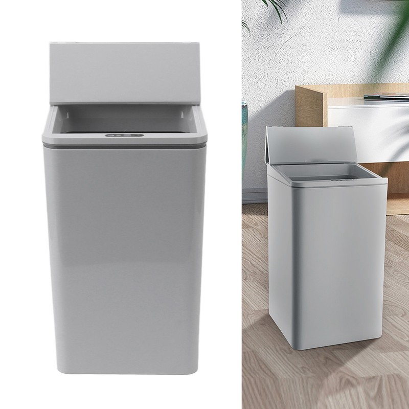 Desktop Sensor Trash Can USB Charging Foldable Lid 9L Intelligent