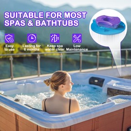 CASITODO 2-Pack Vision Cartridge Hot Tub Mineral Sanitizer Filter for Dimension One Spa – Spa Sanitizer & Water Purifier, Fits 01512-261 Model, Lasts 6 Months, Keeps Water Crystal Clear (Purple)