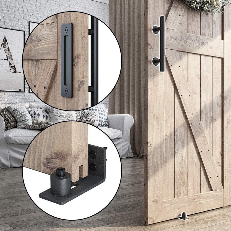 SMARTSTANDARD 5.5FT Sliding Barn Door Hardware Whole Kit (Include 5.5ft
